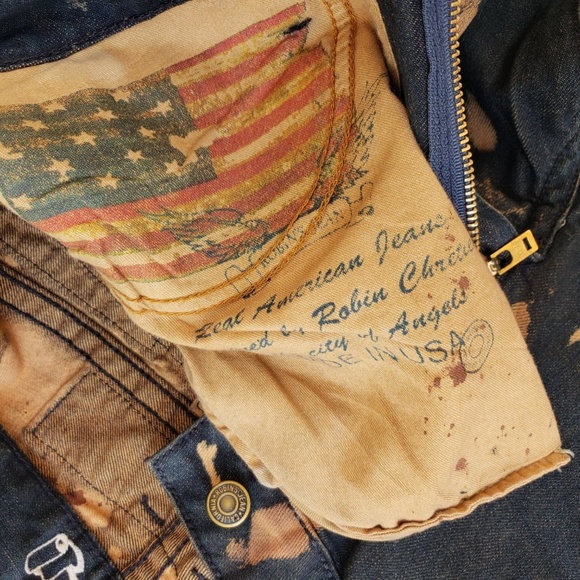 New ROBIN'S JEAN Straight Coated/Waxed Jeans sz 42 - Picture 6 of 8